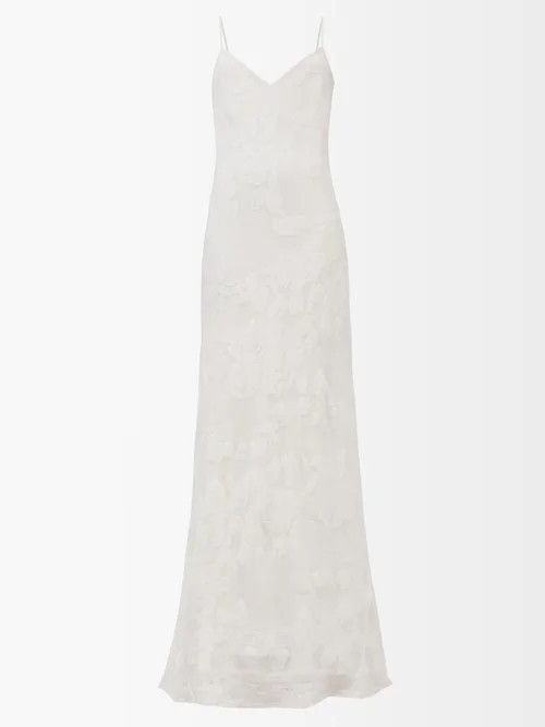 Galvan - Frida Floral-devoré Gown - Womens - White | Matches (UK)