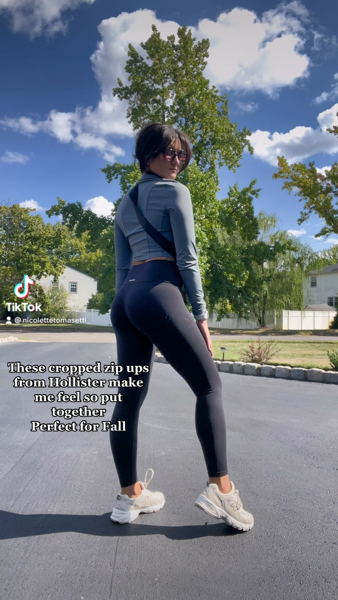 Obsessed with these cropped zip ups, perfect for Fall!! 
Hollister, new balance, gym outfit, aerie leggings, lulu belt bag, dad sneakers 

#LTKSeasonal #LTKunder50 #LTKfit