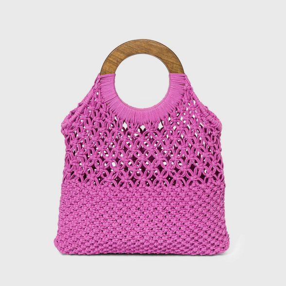 Circle Handle Crochet Tote Handbag - A New Day™ | Target