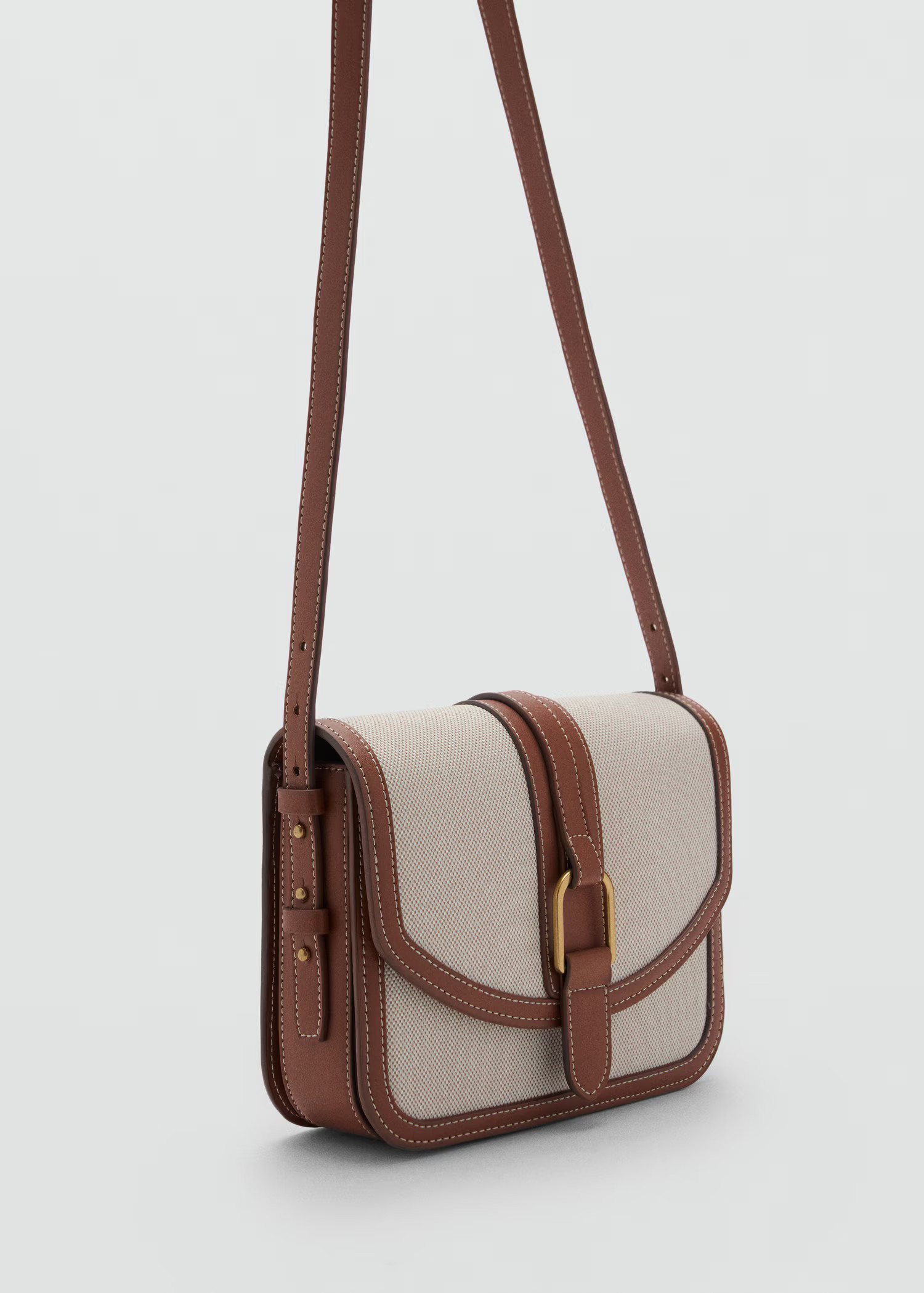 Contrasting canvas shoulder bag - Women | MANGO USA | Mango (US/MX/AU)