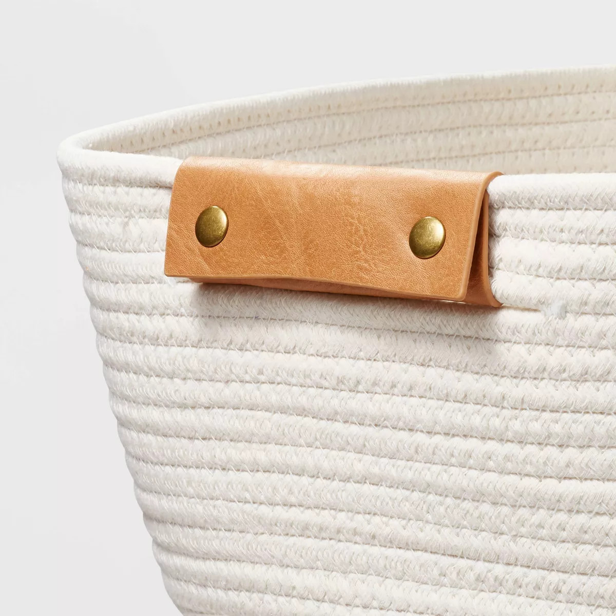 13" Decorative Coiled Rope Square Base Tapered Basket Small White - Brightroom™ | Target