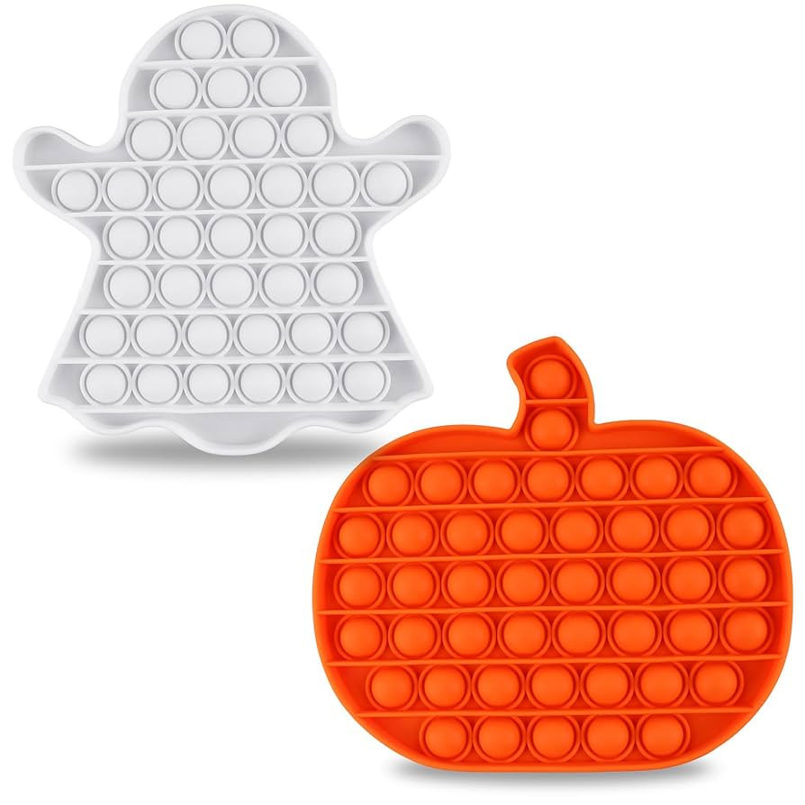 2 PCS Halloween Fidget Toys, Pumpkin Ghost Silicone Bubble Fidget Toys, Stress Anxiety Relief Pus... | Amazon (US)