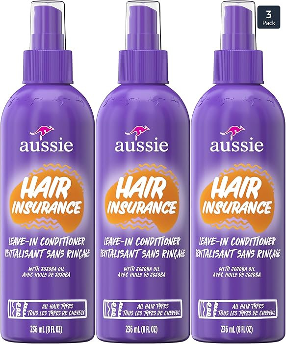 Aussie Hair Insurance Leave-In Conditioner Spray, Frizz Control, Softening with Jojoba & Sea Kelp... | Amazon (US)