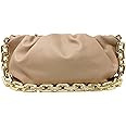 Women's Chain Pouch Bag | Cloud-Shaped Dumpling Clutch Purse | Ruched Chain Link Shoulder Handbag | Amazon (US)