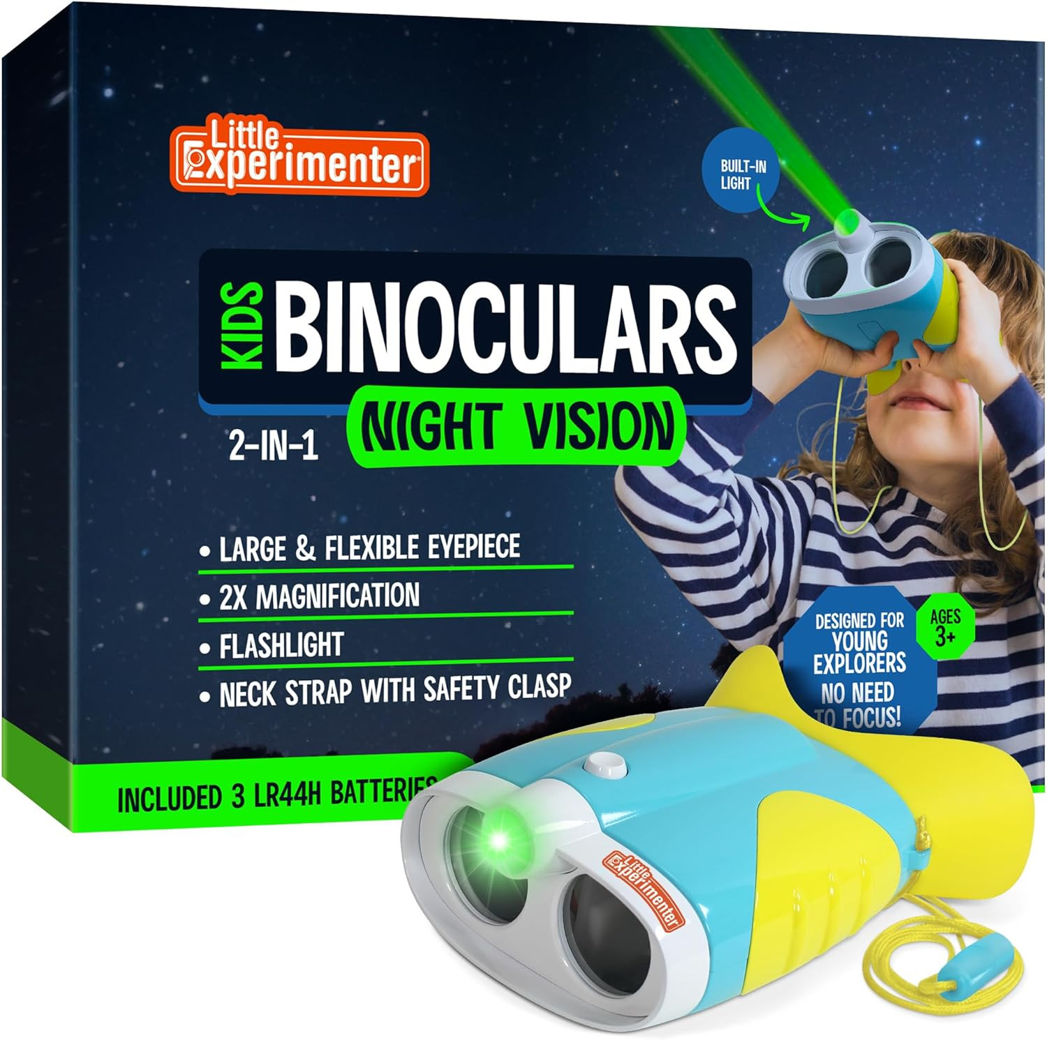 Little Experimenter Night Vision Binoculars for Toddlers & Kids, Flash Light & Face Comfort Rubbe... | Amazon (US)