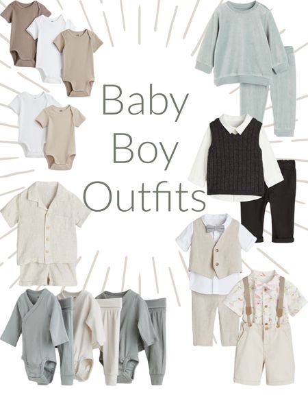 Baby boy outfits that aren’t blue! Baby boy sets, nice baby boy outfits, baby boy linen outfit.

#LTKfindsunder50