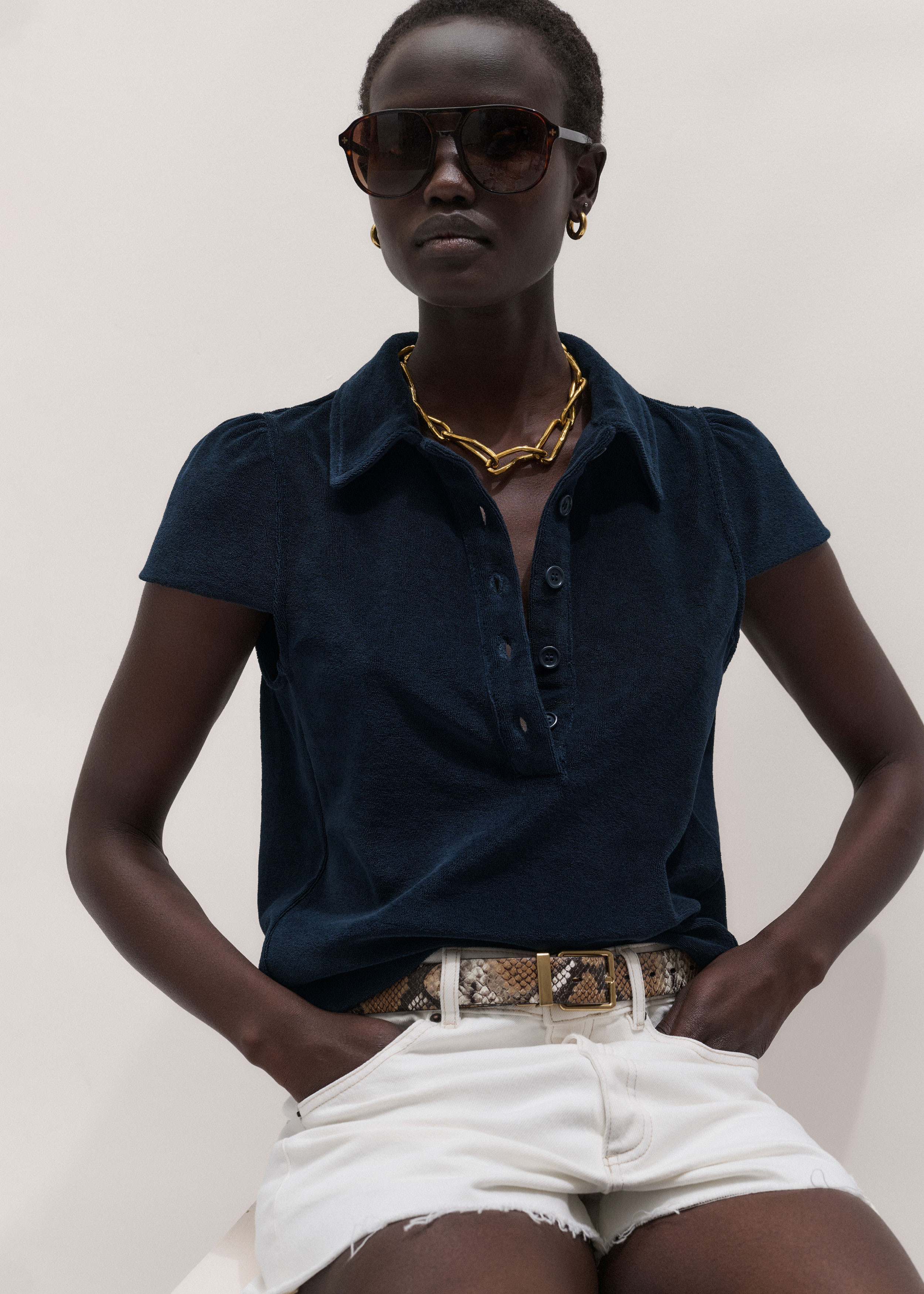 Sporty Smart Polo Top Towelling Jersey | ME+EM Global (Excluding US)
