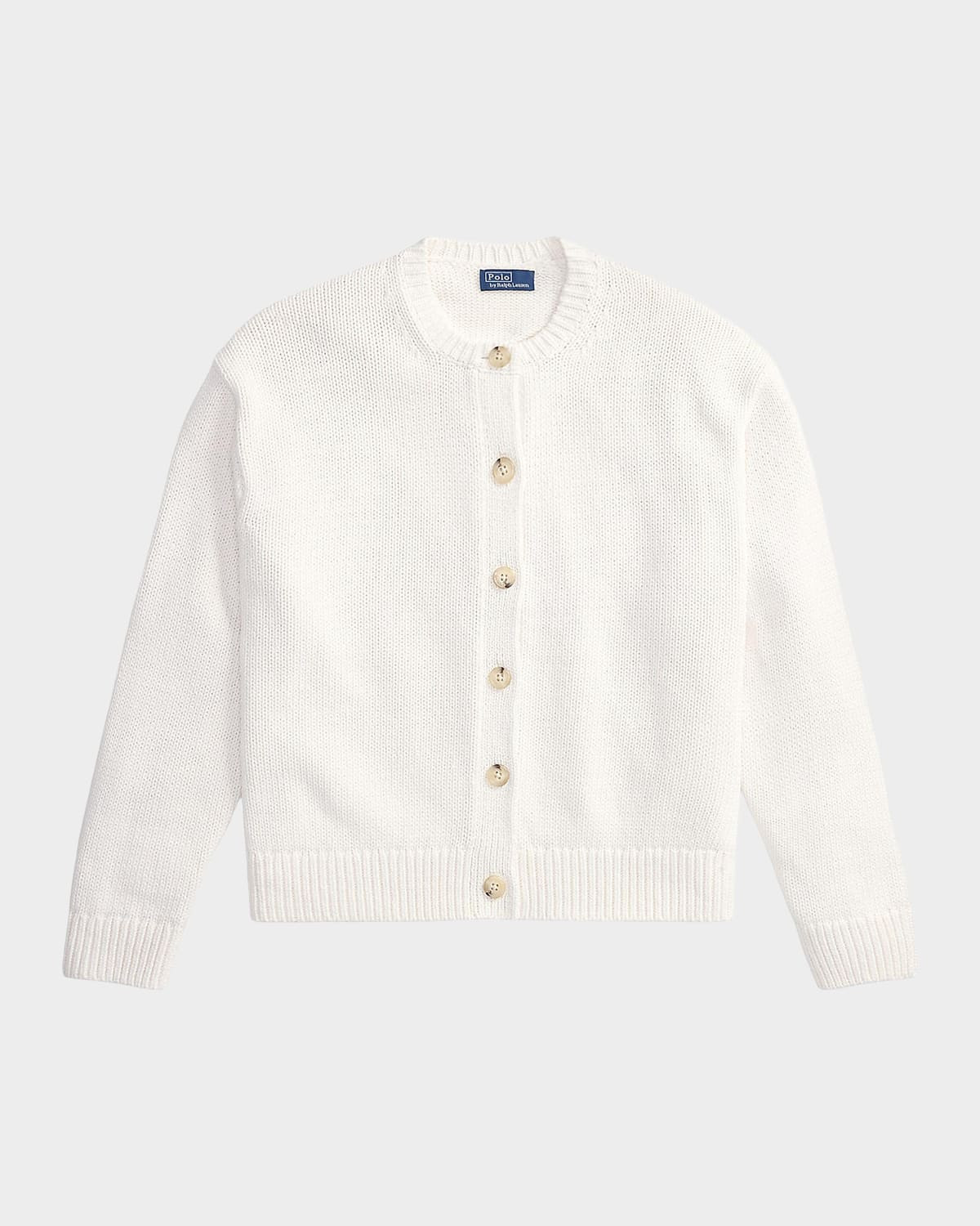 Linen-Blend Crewneck Cardigan | Neiman Marcus