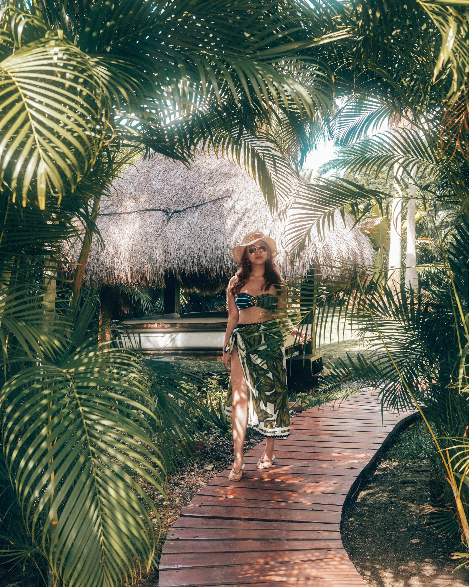 Hat: Loewe
Sunglasses: Prada
Bikini Top: Cala de la Cruz
Sarong: Celandine
Flip Flops: Havaianas

Summer Style, Summer Outfit, Vacation Style, Vacation Outfit, Tropical Getaway, Resort Wear, Resort Outfit, Resort Style, Beach Style, Tropical Style, Destination Outfit

#LTKSwim #LTKTravel #LTKSeasonal