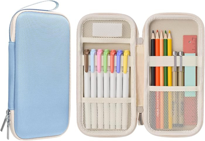 ProCase Slim Pen Pencil Case, Pen Organizer for School Office -Blue | Amazon (US)