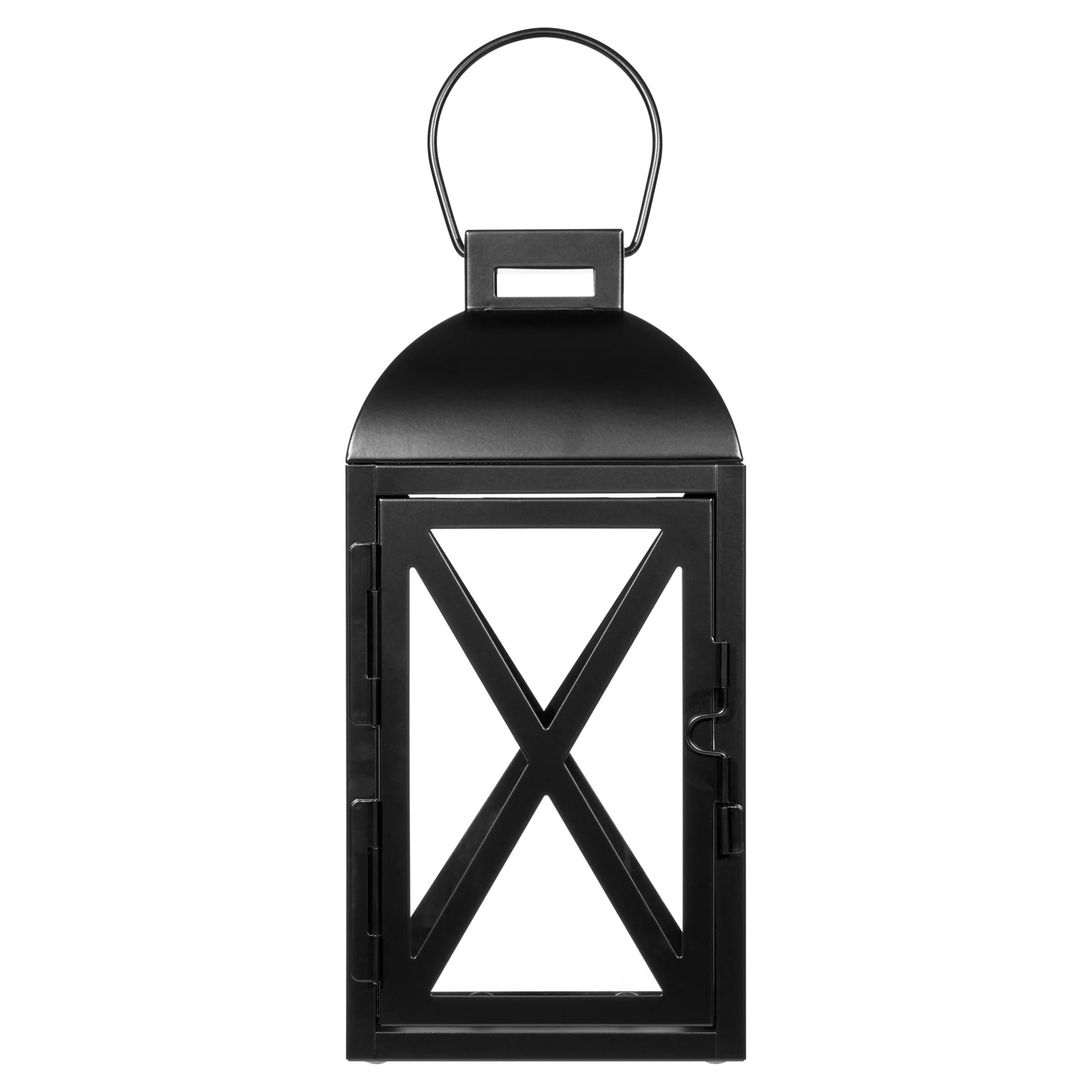 Mainstays Medium Black Metal Candle Holder Lantern, Home Decoration | Walmart (US)