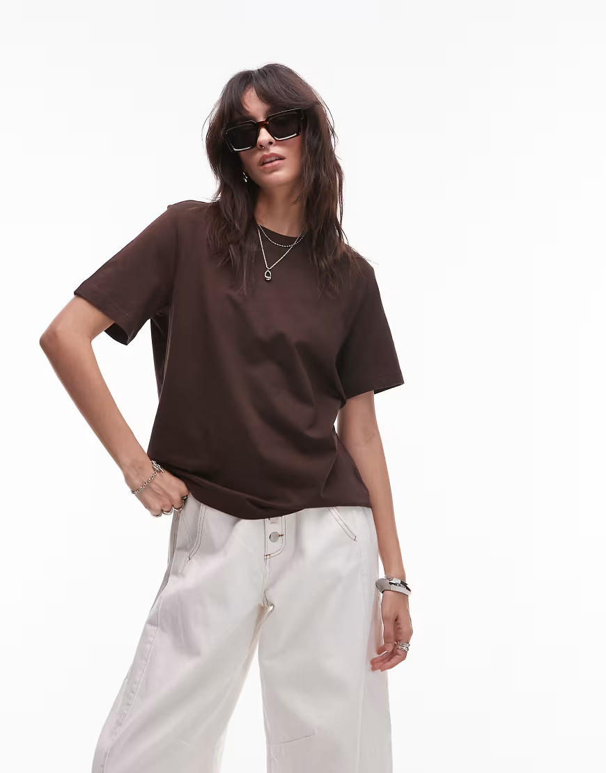 & Other Stories relaxed short sleeve t-shirt in brown | ASOS (Global)