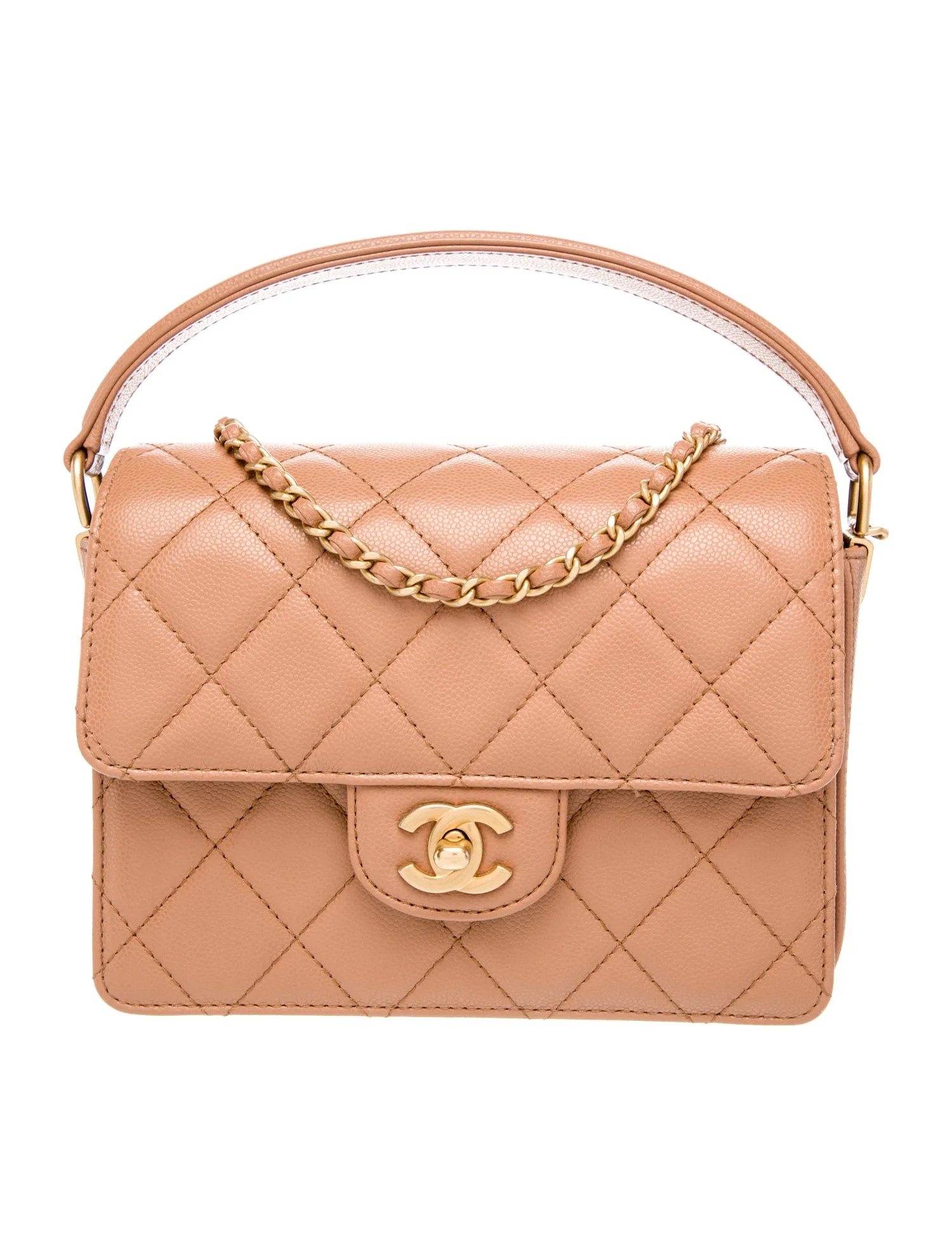Chanel Mini Top Handle Flap Bag - Neutrals Handle Bags, Handbags - CHA1371412 | The RealReal | The RealReal