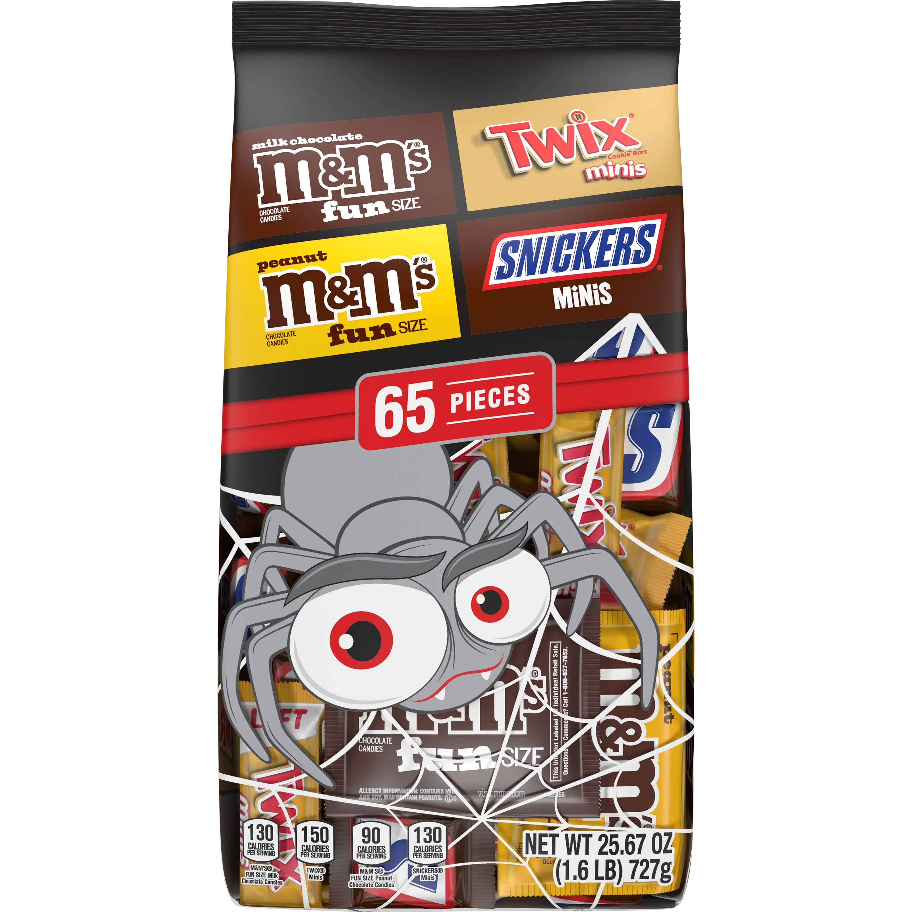 M&M's, Snickers & Twix Halloween Candy Variety Pack - 65 Ct Bag | Walmart (US)
