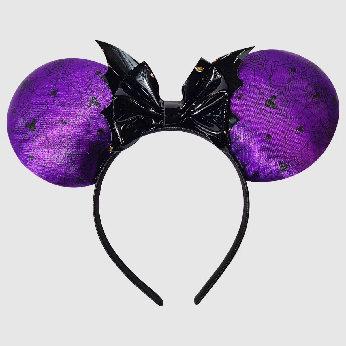 Girls' Minnie Mouse Halloween Spiderweb Ear Headband - Black/Purple | Target