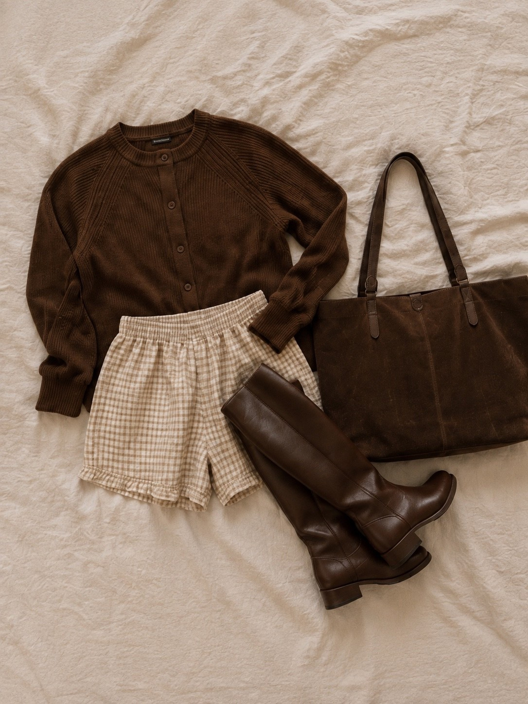 Target fall finds that look way more expensive than they are 🤎🍂 This chocolate cardigan + gingham shorts combo is perfect for those in-between September days, and the tall brown boots and oversized tote pull the whole look together. Such an easy, elevated Target outfit for early fall!

#TargetStyle #TargetFinds #TargetFashion #LTKFall #FallOutfit #EarlyFallStyle #LTKStyle

#LTKSaleAlert #LTKSeasonal #LTKootd