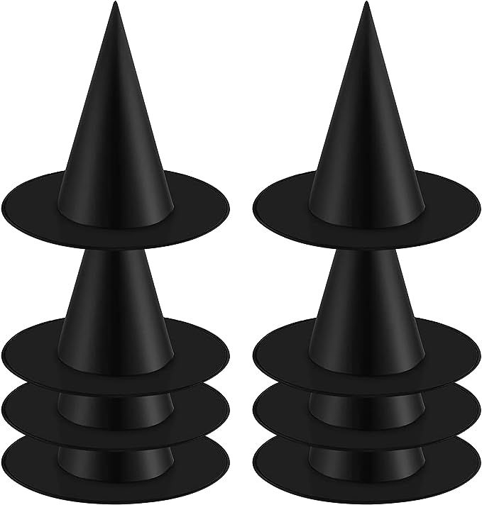 8 Pieces Halloween Witch Hat, Black Witch Hat Costume Accessory for Halloween Cosplay Favors | Amazon (US)