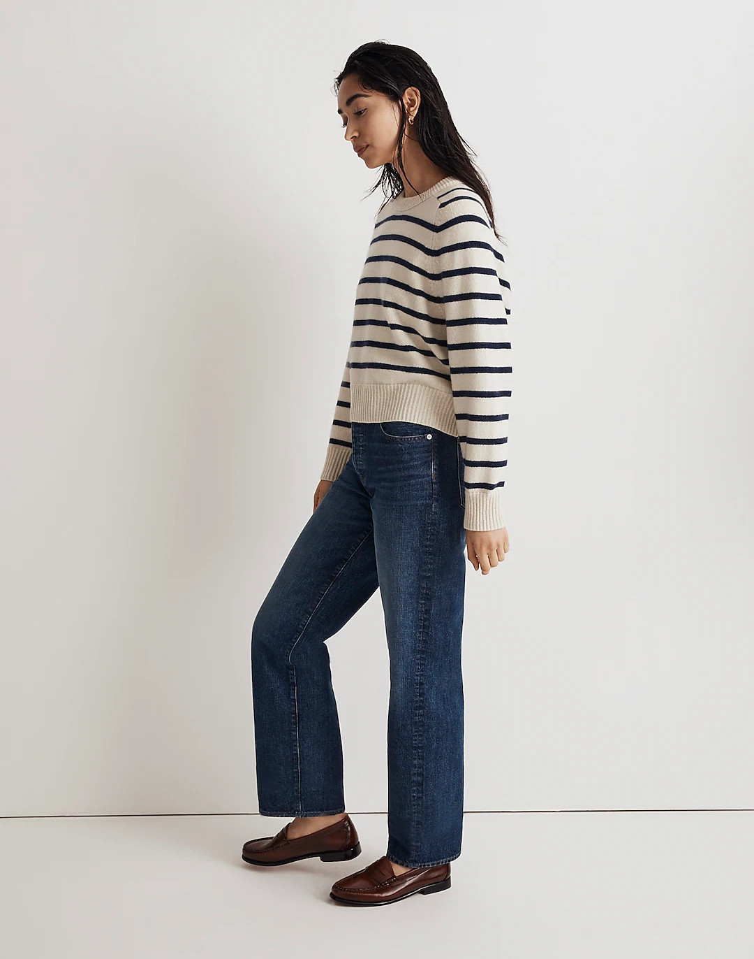 (Re)sourced Cashmere Crewneck Sweater in Stripe | Madewell