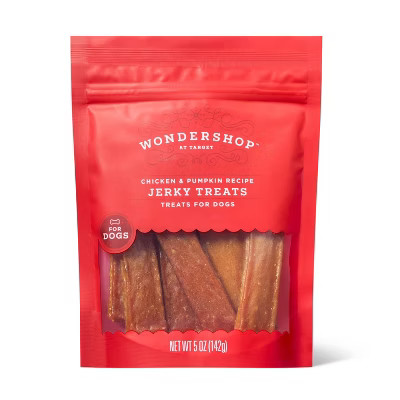 Pumpkin and Chicken Flavor Rectangle Strip Jerky Dog Treats - Wondershop™ 5oz | Target