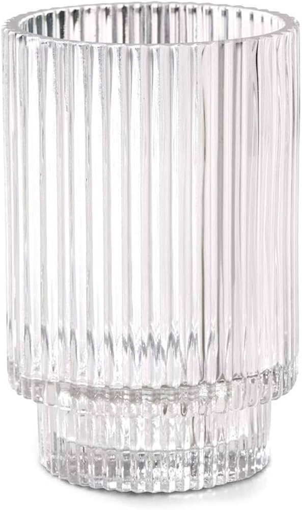 Serene Spaces Living Clear Ribbed Glass Votive Holder, Perfect for Weddings and Home Décor, Meas... | Amazon (US)