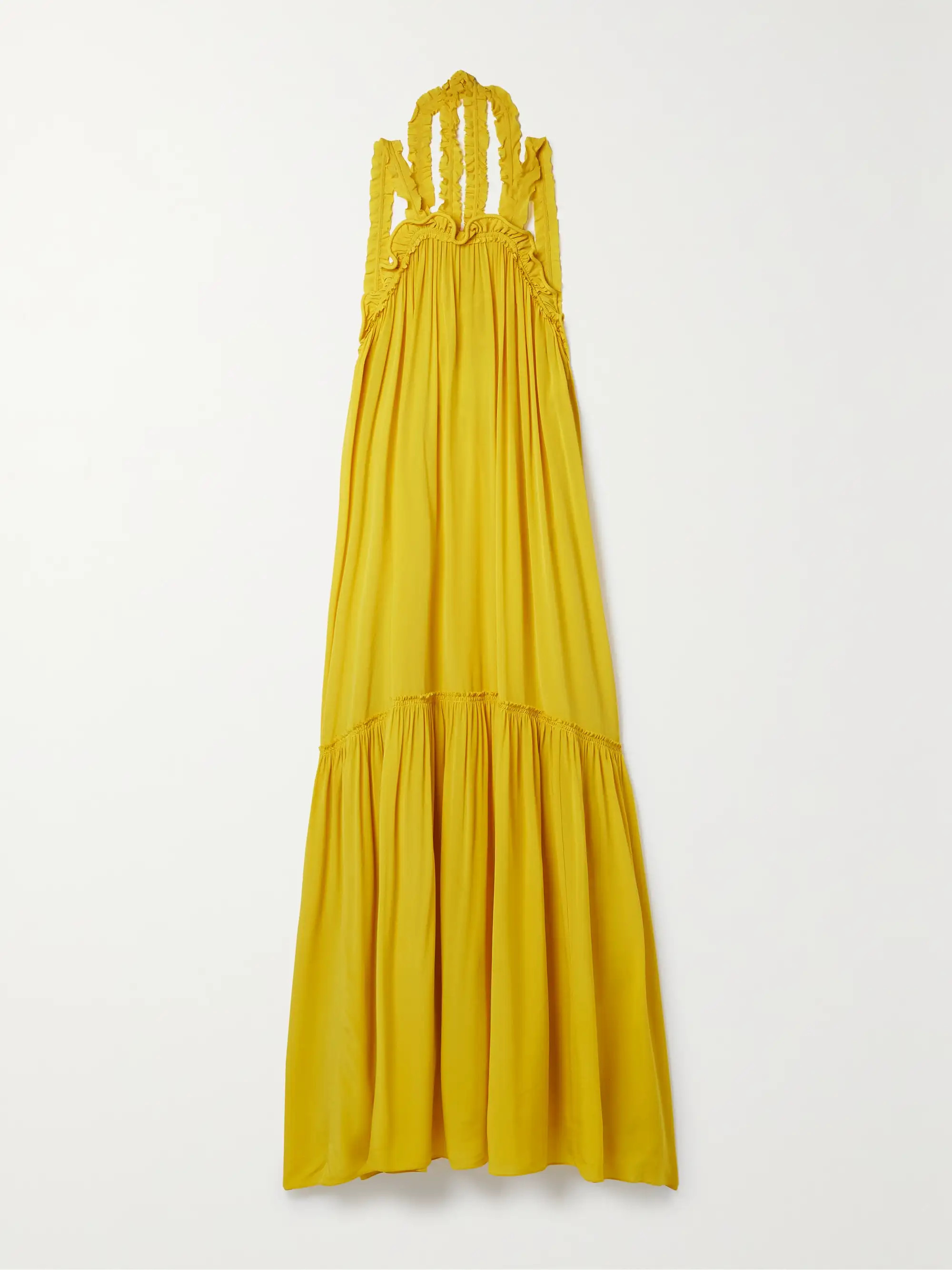 Celeste open-back ruffled silk-crepe halterneck maxi dress | NET-A-PORTER (US)