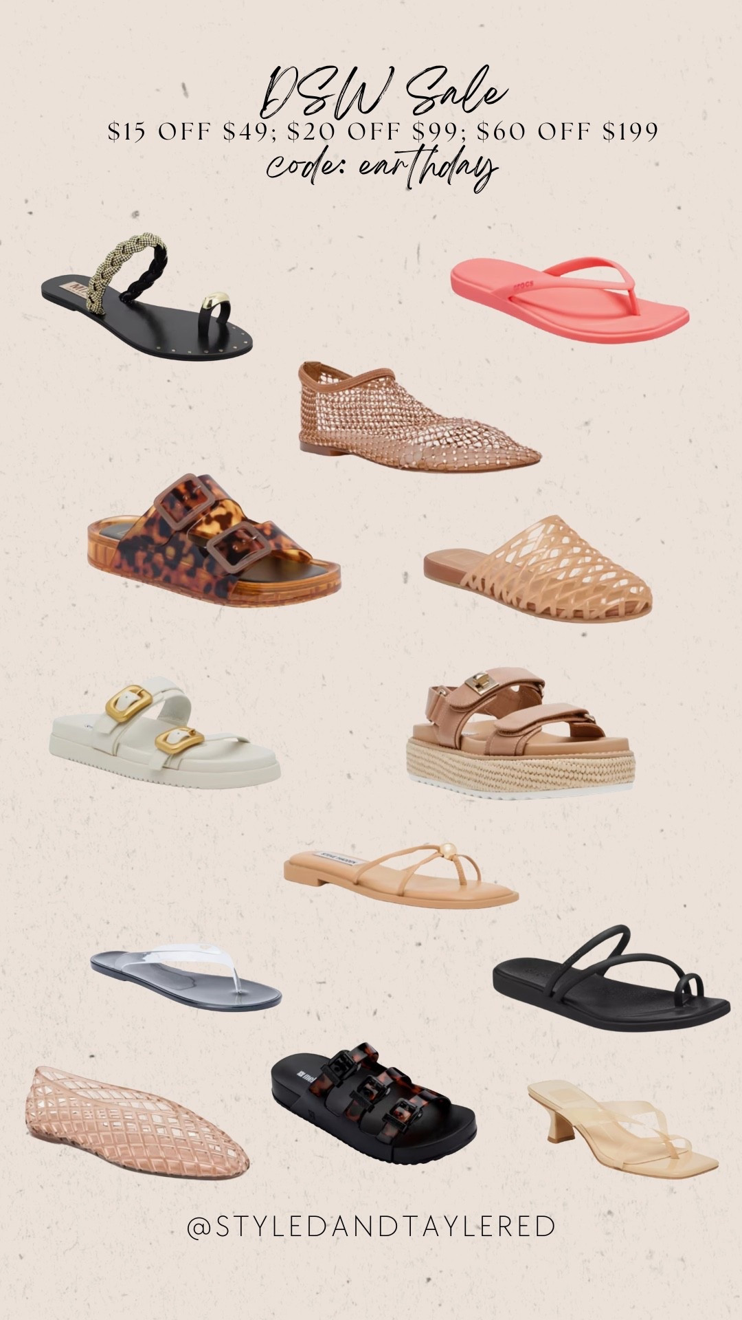 @DSW sale ‼️ $15 off $49; $20 off $99; $60 off $199
Code: EARTHDAY
Dates Valid: 4/22

Stock up on spring and summer styles ✨
#ltkshoes

#LTKSaleAlert