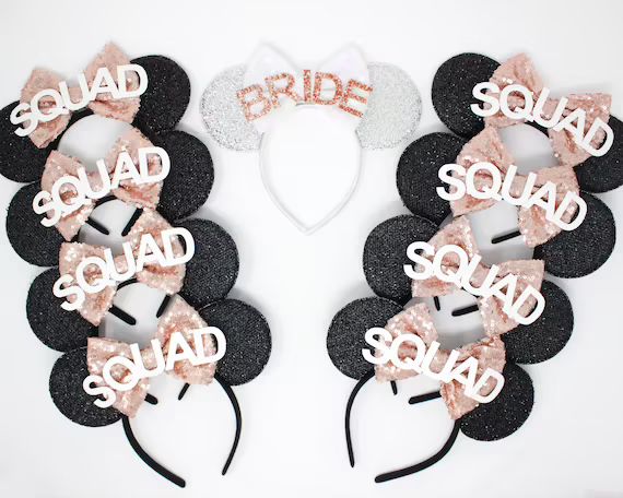 Bachelorette Party Mouse Ears | Bridal Party Mouse Ears | Bridal Party Ears | Bachelorette Party ... | Etsy (US)