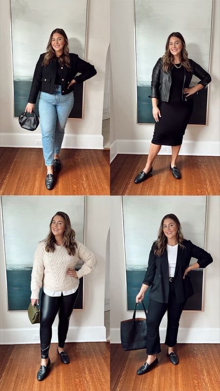 Four ways to style loafers this fall. Great fall outfits with layers of jackets, blazers, and sweaters paired with jeans and faux leather pants. Use code CARALYN10 at checkout with Spanx. 

#LTKstyletip #LTKSeasonal #LTKmidsize