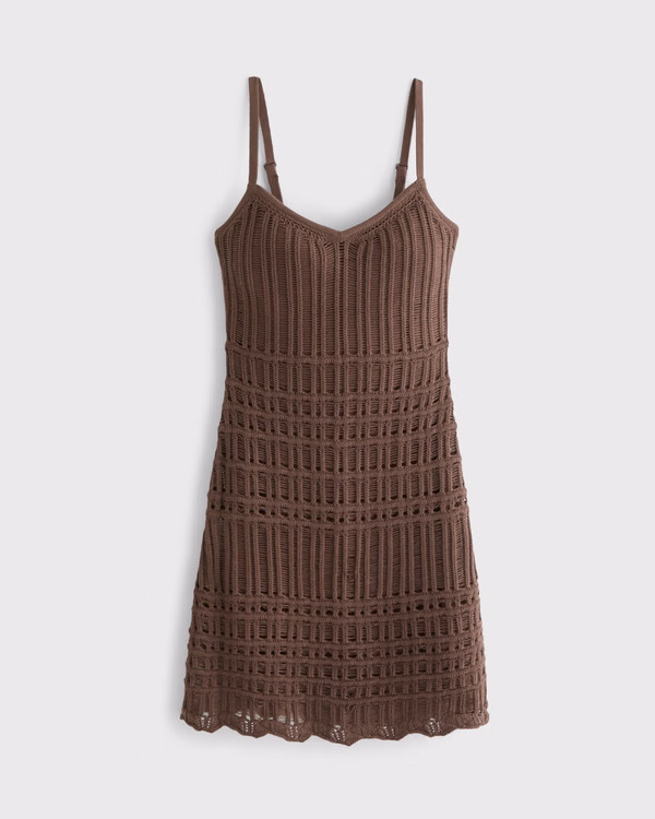 Women's Crochet-Style V-Neck Mini Dress | Women's Dresses & Jumpsuits | Abercrombie.com | Abercrombie & Fitch (US)