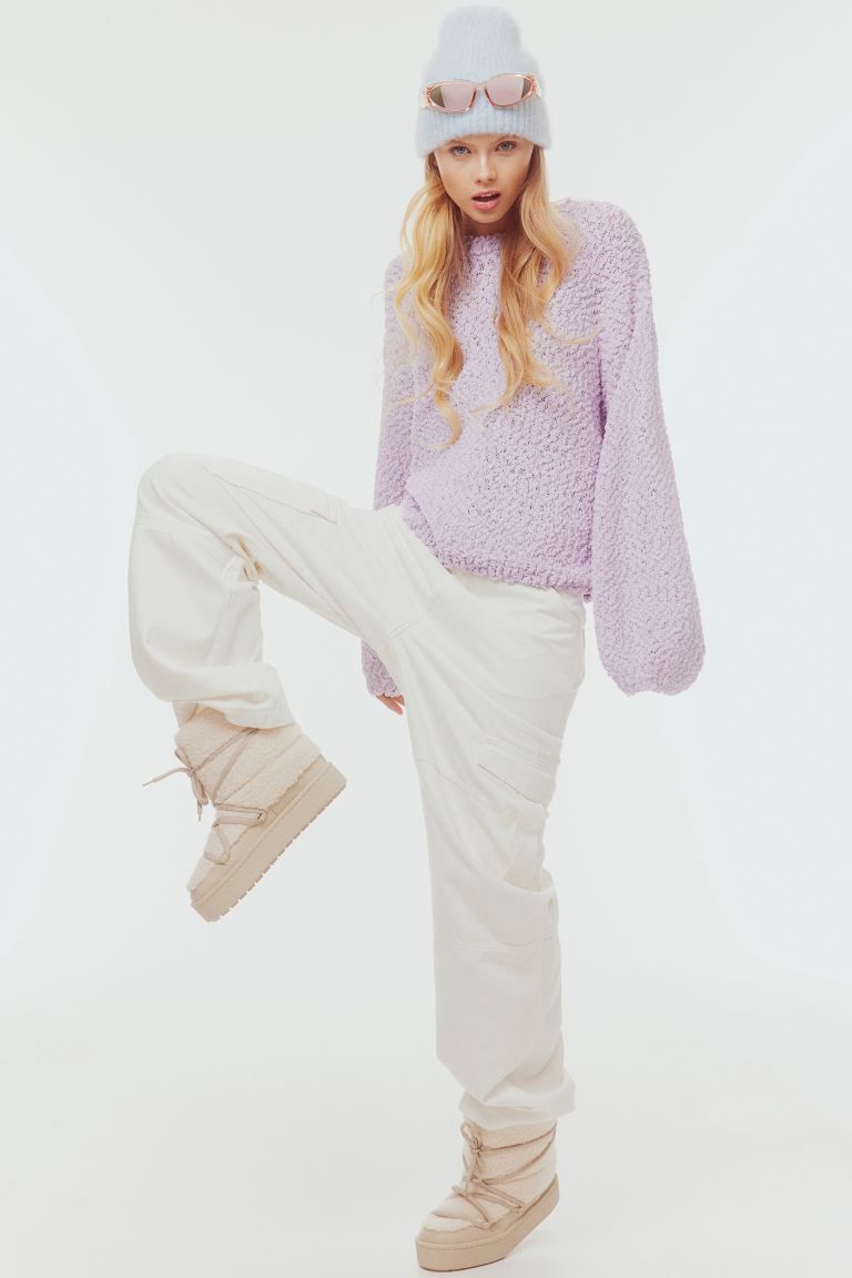 Bouclé Sweater - Gray - Ladies | H&M US | H&M (US + CA)
