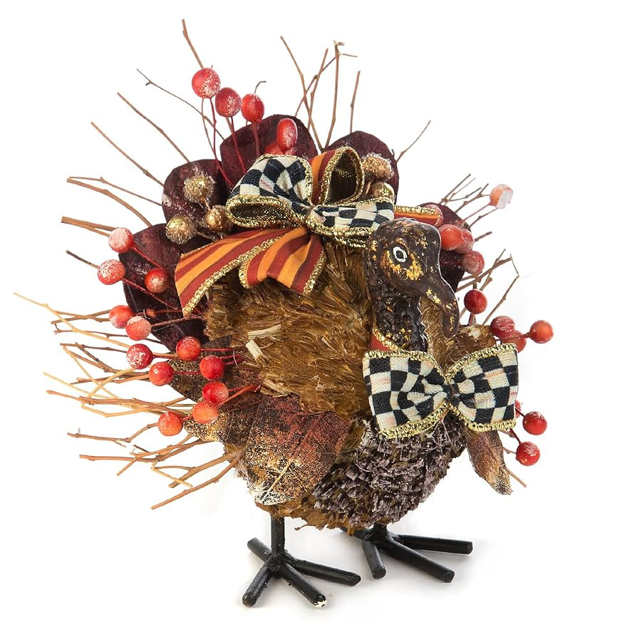 MacKenzie-Childs Harvest Turkey, Thanksgiving Turkey Decoration, Fall Decor Centerpiece Figurine | Amazon (US)