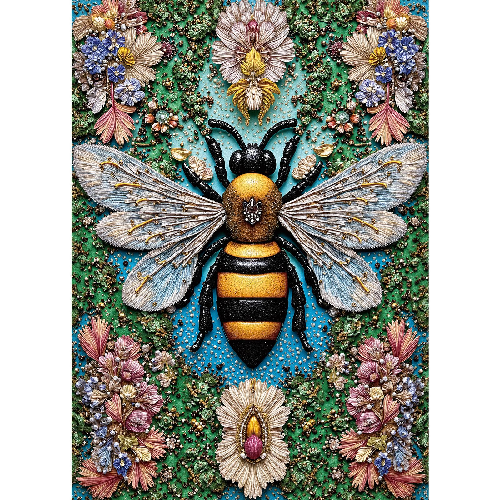 Hopgo 1000 Piece Puzzles for Adults, Colorful Bee Flowers Jigsaw Puzzle with Jewel Art,Nature Ins... | Amazon (US)