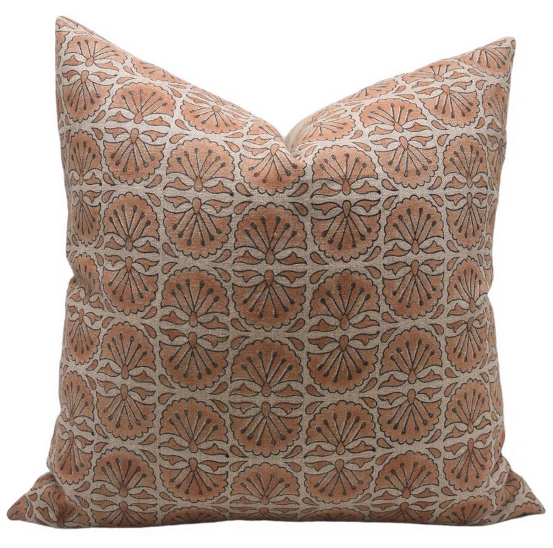 Fabdivine Handmade Block Print Pillow Cover Pure Linen Decorative Cushion- BIJHNI | Wayfair North America