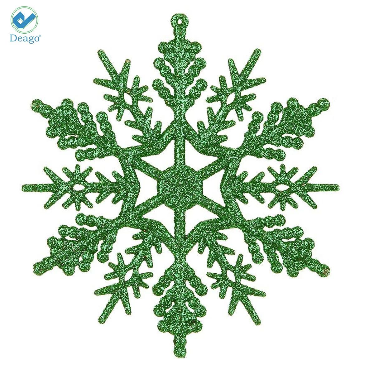 Deago Set of 12 Plastic Christmas Glitter Snowflake Ornaments Christmas Tree Decorations, 3.9-inc... | Walmart (US)