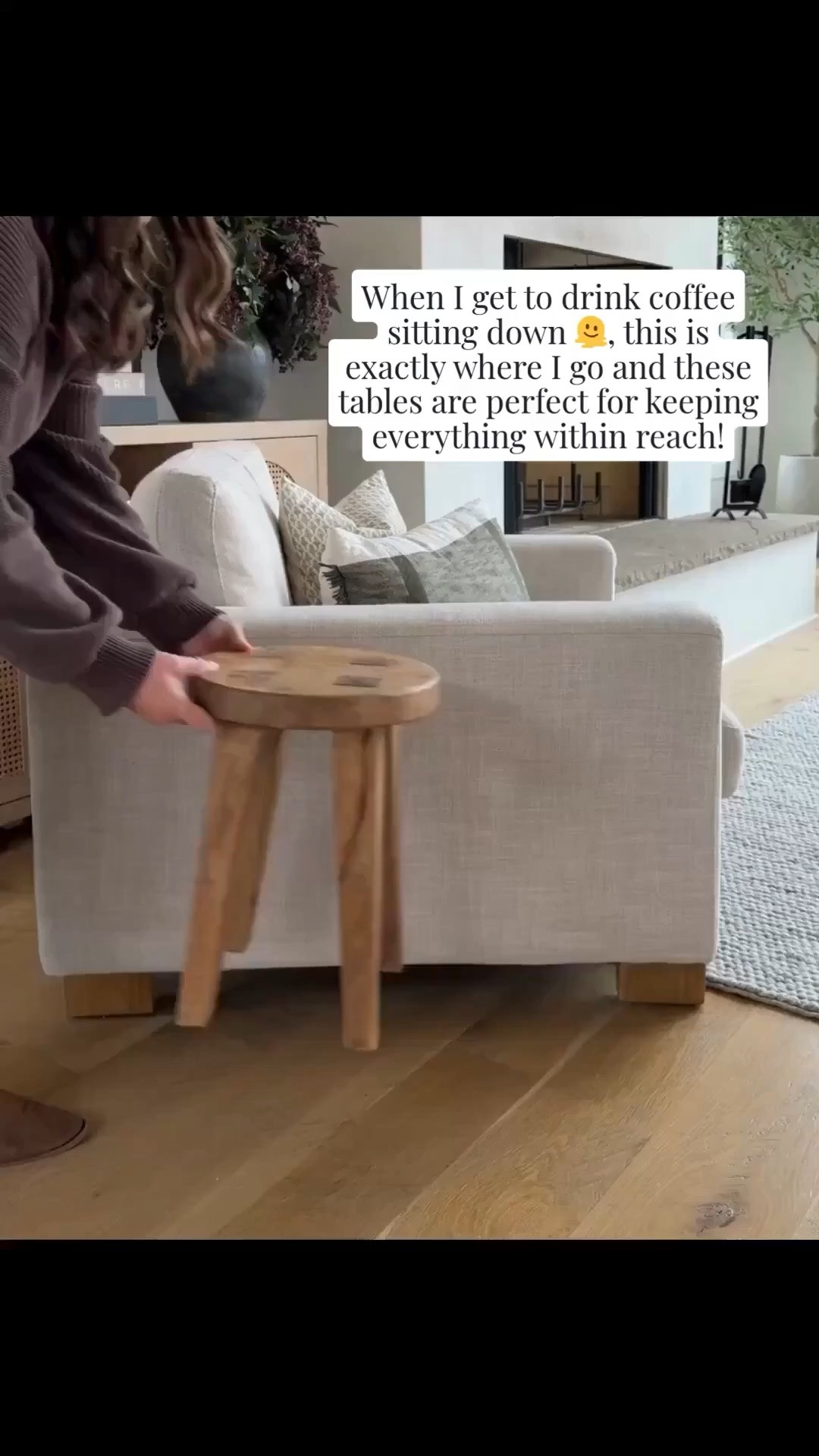 A wood stool side table is one of those pieces that works anywhere. It adds warmth, texture, and just enough shape to make a space feel more layered without taking up much room.

Simple, but it always makes a space feel more styled.

#LTKmomlife #LTKvlog #LTKHome