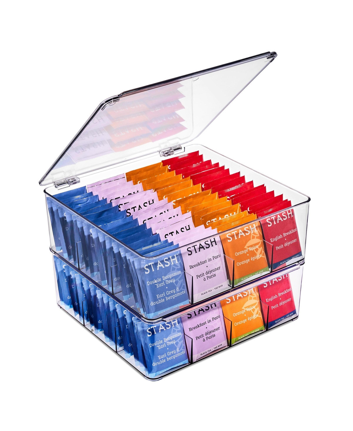 Sorbus 2 Pack 12 Compartments Tea Bag Organizer - Stores Tea Bags, Drink Packets, Condiments, and More - Clear | Macy's