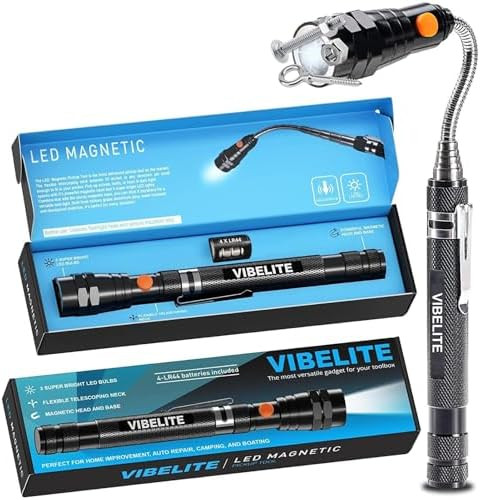 VIBELITE Extendable Magnetic Flashlight with Telescoping Magnet Pickup Tool-Cool Gadget Christmas... | Amazon (US)