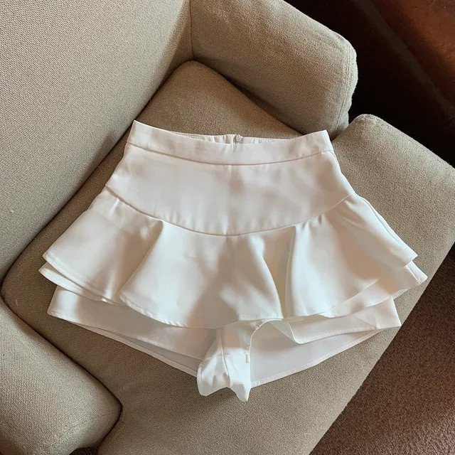 NENE - High Waist Plain Ruffle Mini A-Line Skort | YesStyle | YesStyle Global