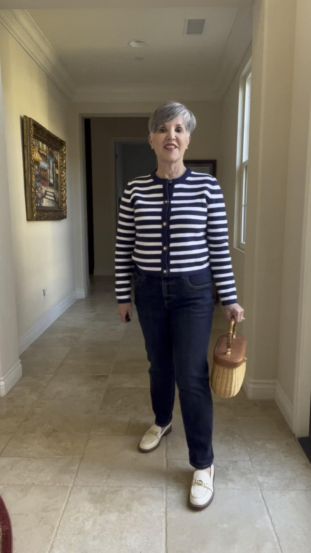 This is for you if you’re loving 🥰 this lady jacket trend! Share this with your girlfriend who LOVES stripes especially for spring 🌷. I paired this navy striped 100% cotton @jcrewfactory lady jacket cardigan sweater with  @ jcrewfactory dark wash jeans 👖. The buttons are so pretty and classy. The price is terrific and the quality of the knit is so luxurious. Add sand colored loafers, and a cute bag and you’re good to go. Perfect for casual Fridays if you’re allowed to wear jeans 👖 to work. If not, it’s a great look for lunch with friends, shopping, and even Sunday brunch. This sweater goes with white denim, khaki pants, and navy slacks.  All are options on my “Affordable casual wear for work ideas 💡 post”, on my blog, drjuliesfunlife.com.
Please follow me there as it helps my blog to reach other women who love fashion and want tips to enjoy their clothes more. Thank you!
#ltkjeans
#ltkspringoutfits
#ltkshoecrush
#ltkitbag
#ltkover40
#ltkover50

#LTKitbag #LTKSpringSale #LTKsalealert