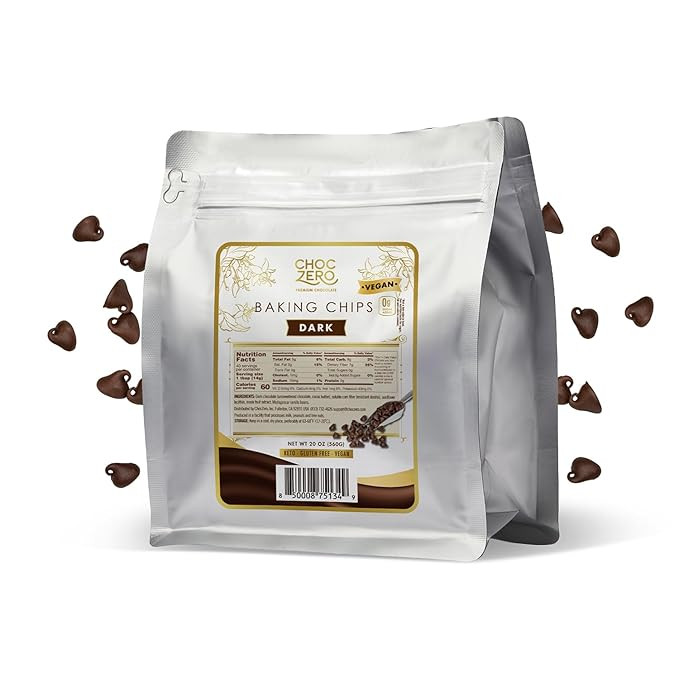 ChocZero Dark Chocolate Chips - Sugar Free, Low Carb, Keto Friendly, Gluten Free - 20 Ounce Bulk ... | Amazon (US)