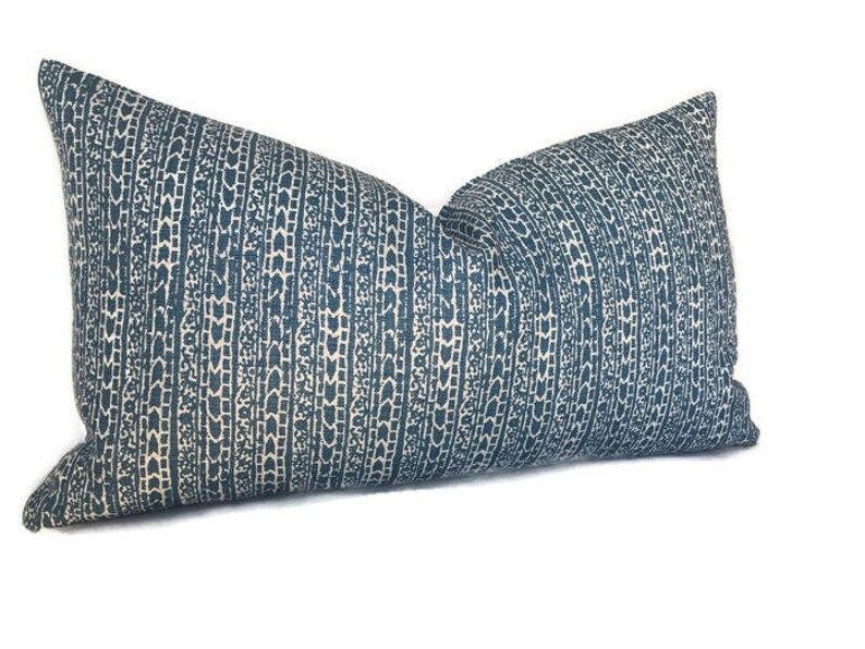 Peter Dunham Char Pillow Cover in Indigo Blue, Decorative Throw Pillow, Accent Pillow, Cushion Co... | Etsy (US)