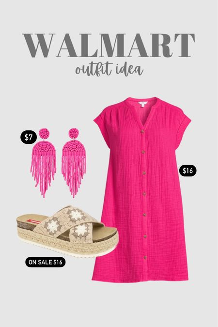 Walmart outfit idea! Little gauze dress can be worn as swim suit cover up too, comes in 4 colors 

#LTKFindsUnder50 #LTKStyleTip #LTKSwim