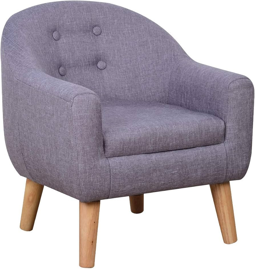 KOPOO Single Linen Fabric Kids Armchair, Toddler Sofa and Couch with Wooden Legs, Ideal Children ... | Amazon (US)