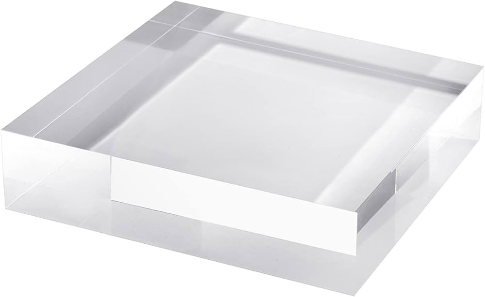 CiaoHER 2in Thickness Solid Acrylic Cube Display Block Clear Polished Pedestal Stand Riser Solid ... | Amazon (US)