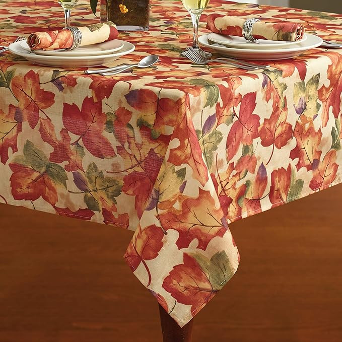 Elrene Home Fashions Festival Printed Fabric Tablecloth for Fall/Harvest/Thanksgiving, 60" x 102", M | Amazon (US)