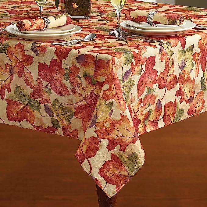 Elrene Home Fashions Festival Printed Fabric Tablecloth for Fall/Harvest/Thanksgiving, 60" x 102", M | Amazon (US)