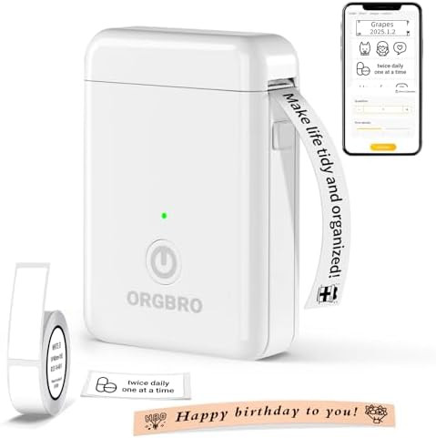 ORGBRO Label Maker Machine with Tape, X1 Portable Bluetooth Mini Label Printer, Support Pre-Cut &... | Amazon (US)