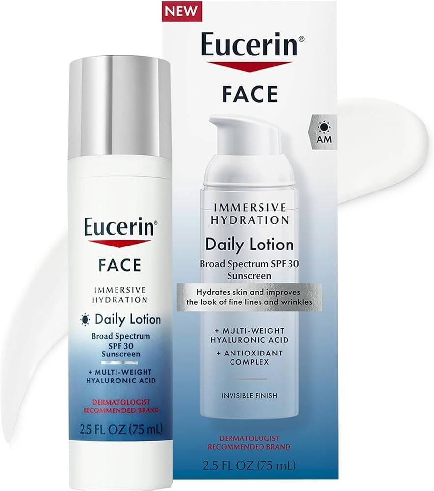 Eucerin Face Immersive Hydration Daily Face Lotion Broad Spectrum SPF 30 Sunscreen, Daily Moistur... | Amazon (US)