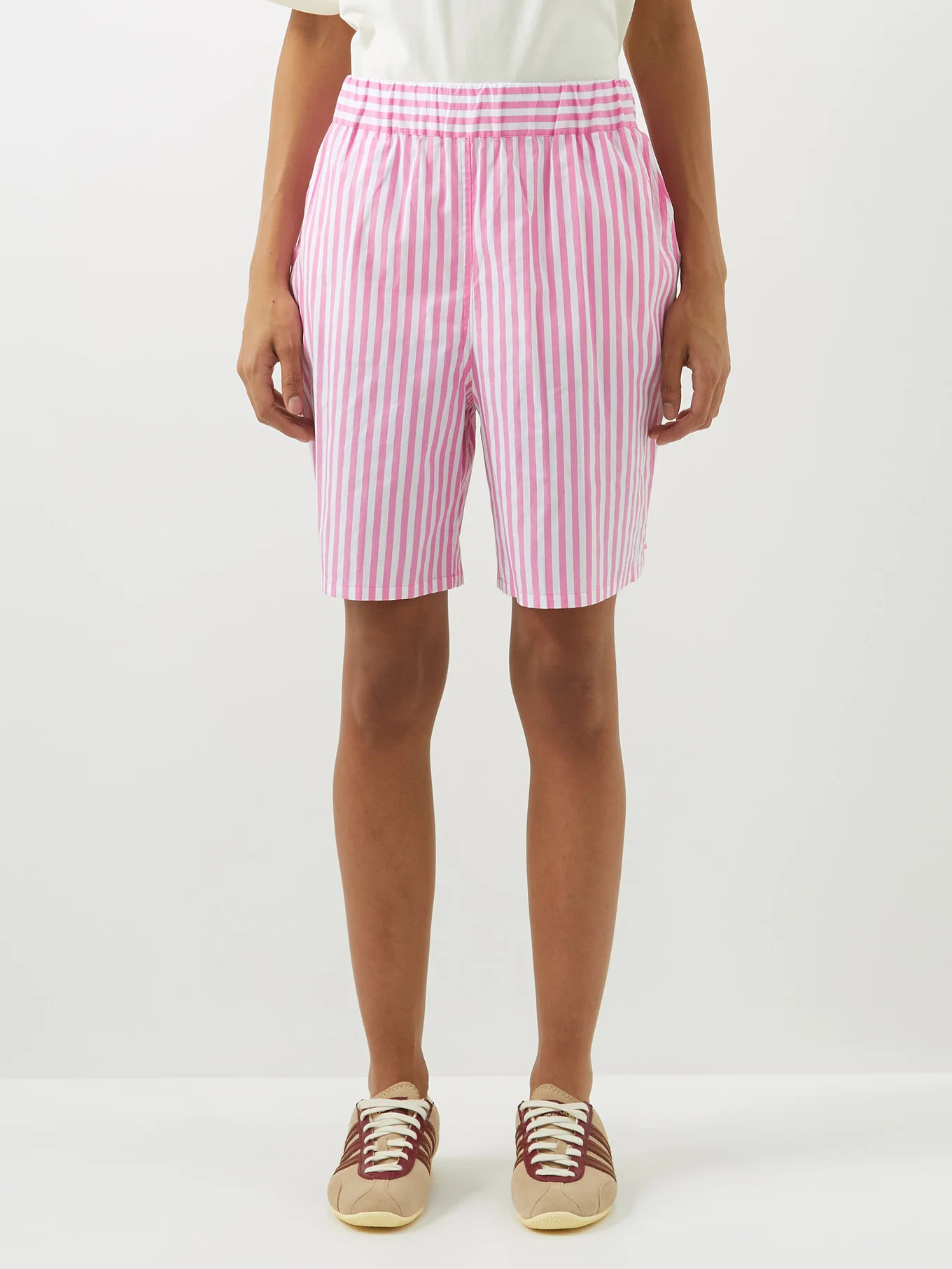 Striped cotton-poplin shorts | Matches (UK)