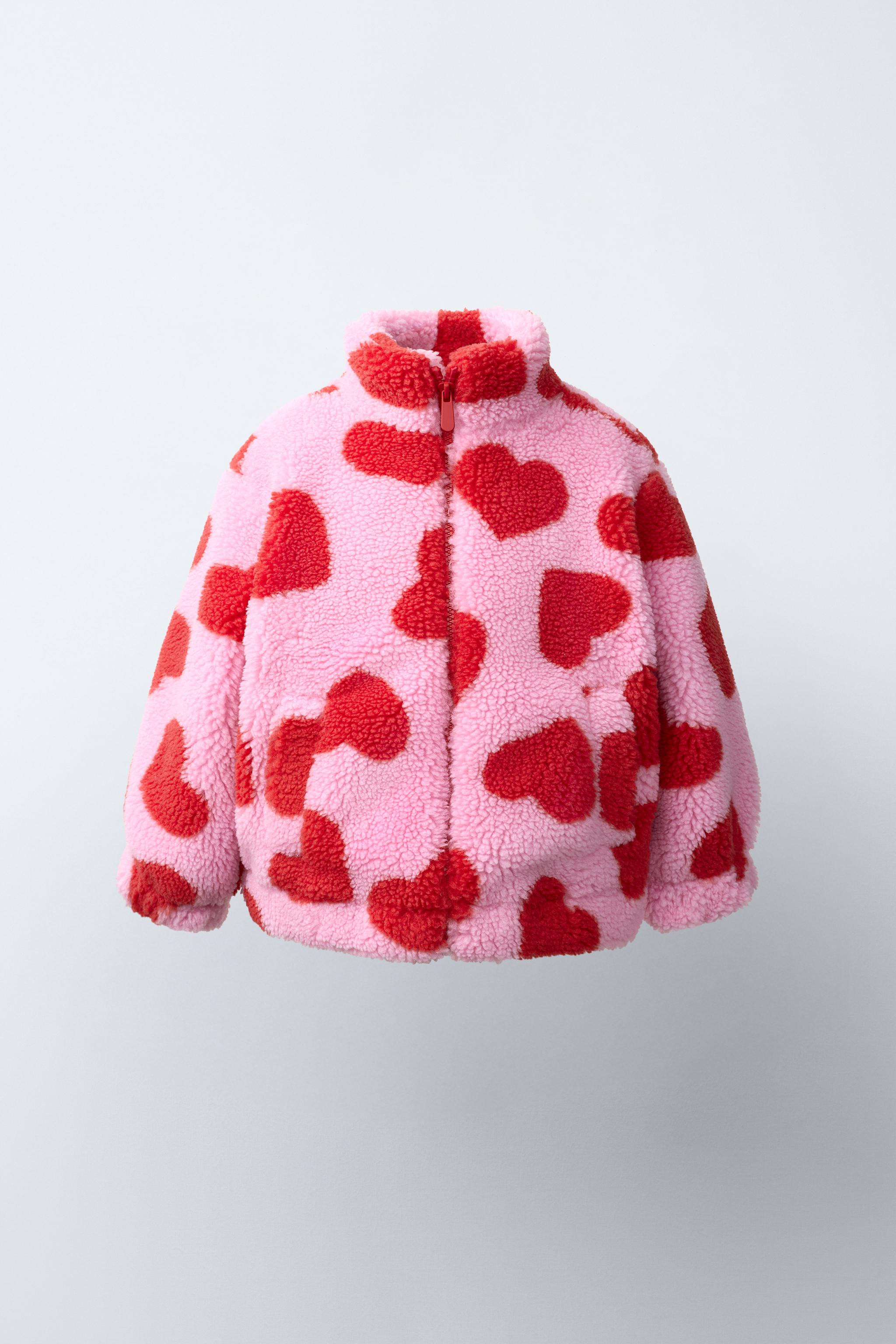 HEART PRINT FAUX SHEARLING JACKET | Zara US